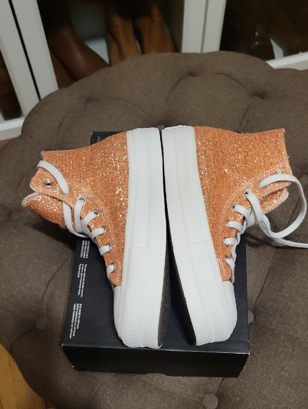 EUC Converse CTAS Hi Lift Metallic Shimmer Women's High Top Platform Sneakers - Picture 5 of 11